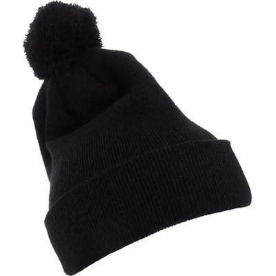 Flexfit - Cuffed Pom Pom Knit Beanie Muts - Zwart