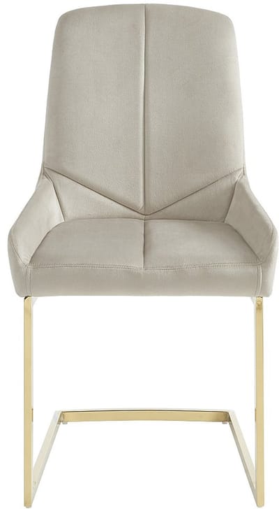 Vente-unique Set van 2 stoelen in fluweel en goudkleurig metaal - Beige - BERLONA