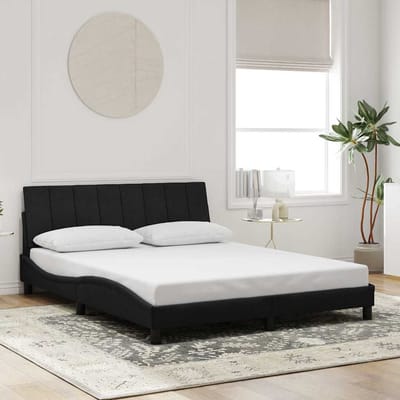 vidaXL - Bedframe - zonder - matras - "Hanko" - 160x200 - cm - fluweel - zwart
