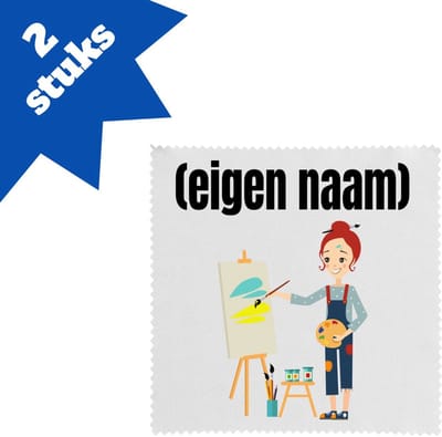 Akyol - kunstenares die schildert met eigen naam brillendoekjes - Kunst - kunstenaars/kunstenaressen - iemand die houdt van kunst of kunst maken - verjaardag - cadeau - kado - 17,8 bij 17,8 cm - 2 stuks