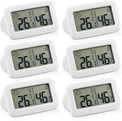 Digitale Thermometer en Hygrometer – Mini Vochtigheidsmeter voor Binnen met Smiley Indicator – Perfect voor Babykamer, Woonkamer, Kantoor en Keuken