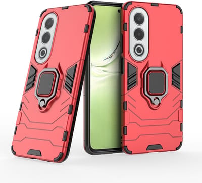 MobyDefend Hoesje - Geschikt voor Oppo A80 5G - Dubbelgelaagde Pantsercase Met Standaard - Rood