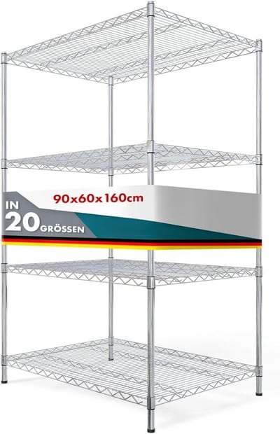 Himalaya Rek voor Zware Lasten - Schroefrek 4 Planken 90x60x160 cm - Belastbaar tot 600 kg - Geschikt voor Woonkamer, Garage en Buiten