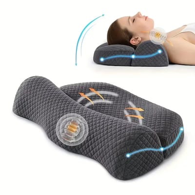 Ergonomisch Kussen van Memory Foam – Orthopedisch Kussen voor Neksteun, Schouder- en Nekpijn, Cervicale Ondersteuning, Premium Comfort - Grijs