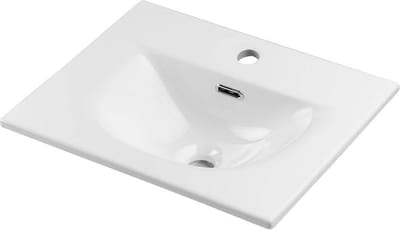 Wastafelonderkast met wastafel Newport 57x50x39 cm eikenkleurig en wit [en.casa]