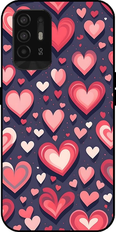 Smartphonica Telefoonhoesje Geschikt voor Oppo A94 5G met Hartjes Opdruk - TPU Backcover Case With Heart Design geschikt voor Oppo A94 5G