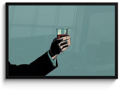 Poster in lijst - Fotolijst 90x60 cm - Posters - Arm - Glas - Pak - Blauw - Posterlijst zwart - Decoratie - Wanddecoratie woonkamer - Muurdecoratie slaapkamer - Kerstversiering - Kerstdecoratie voor binnen - Kerstmis