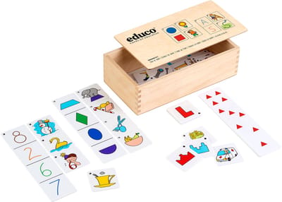 Educo Zoek de vorm - Houten speelgoed - Houten puzzel - Educatief speelgoed - Kinderspeelgoed - Vanaf 4 jaar