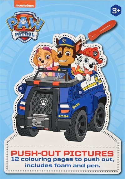 Prikblok PAW Patrol - Push-Out Plaatjes met Prikblok en Prikpen - Blauw - Prikblok Jongens - Prikblok Paw Patrol - Prikblok Kinderen - 12 Vellen - 15 x 21 x 1,5 cm - Multi Kleuren - Vanaf 3 Jaar