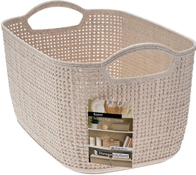 Koopman - Decoratieve Opberger - 30x19,5x17 cm - Ergonomische Handgrepen - Beige