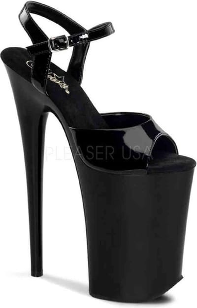 Pleaser - INFINITY-909 Sandaal met enkelband, Paaldans schoenen - Paaldans schoenen - 35 Shoes - Zwart