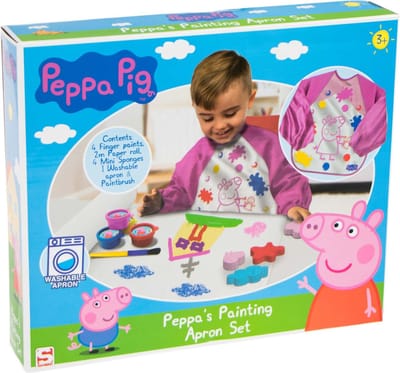 Peppa Pig schilderset met schort en vingerverf