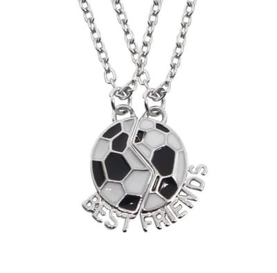 Akyol - Best Friends kettingen – voetbal ketting - 2 Leuke Vriendschapskettingen – vrienden ketting -BFF cadeau - best friends cadeau - voetbal ketting - Best Friends – bff – tweedelige ketting - vriendschap – Friends