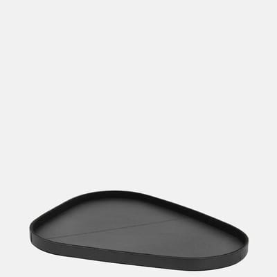 Chamada Lotte leren dienblad organisch effen L black