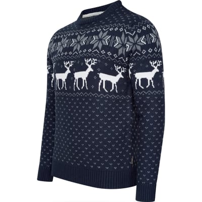 Cappuccino Italia - Heren Trui Noorse Trui - Blauw - Maat M