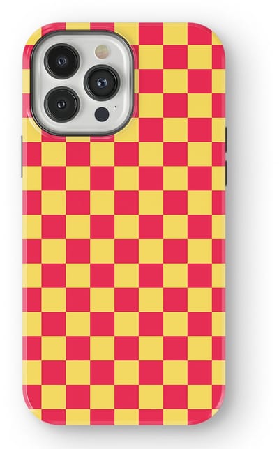 Design Hoesje geschikt voor iPhone 13 Pro Max | Geschikt Voor Mag | Tiny Squares Checkered Print | Backcover geschikt voor iPhone 13 Pro Max Cherry Checker