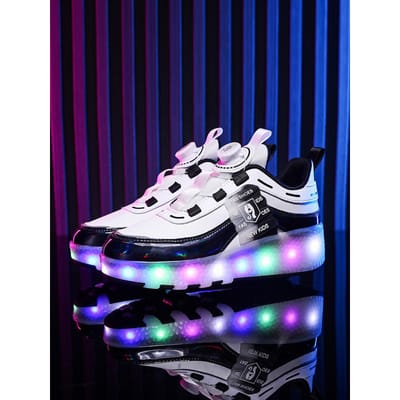 Nieuwe Wegren Schoenen Kinderen en Meisjes Vliegend Onzichtbaar Krimpbaar Jongens Vervorming Rolschaatsen met Lichtjes Wielen Schoenen 39