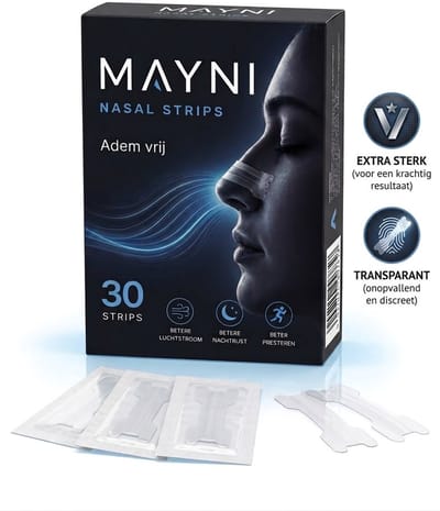 Mayni Neusstrips - Neusspreider -Anti Snurk Strips - Neuspleisters - Neusspreider voor Betere Ademhaling - 30 stuks