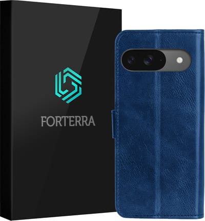 Hoesje Geschikt voor Google Pixel 9 - Luxe Bookcase - Walletcase Hoes - Portemonnee - Cover - Donkerblauw