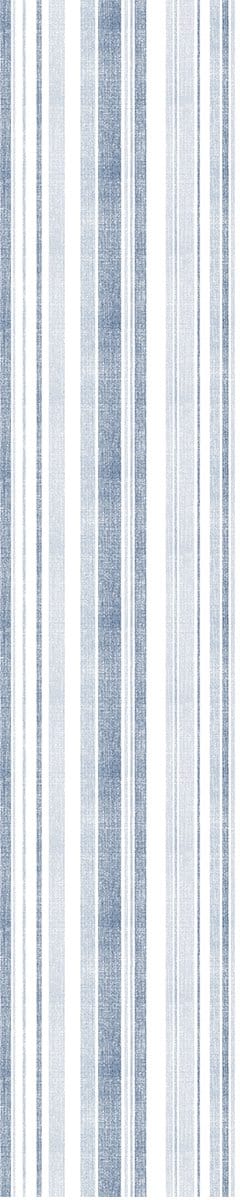 Voorgelijmd vliesbehang - Scandinavisch blauw met verticale lijnen - 1 rol van 300x60 cm