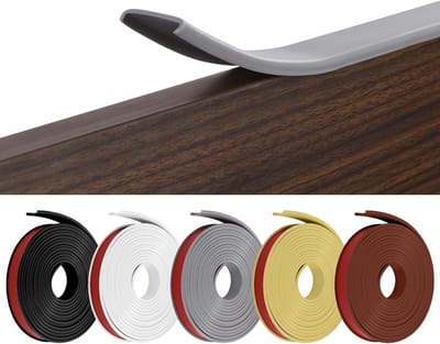 Zelfklevende U-vormige Soft Plint voor Keuken en Badkamer, Flexibele TPE Hoekbeschermer, Ideaal voor Meubelranden en Werkbladen (Grijs, 18mm x 5m)
