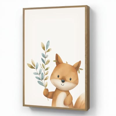 Nachtlampje 70x100 cm - Kinder lamp - Vos - Dier - Bosdieren - Tafellamp kinderkamer draadloos - Slaapkamer lampje - Bedlamp kinderen - Kinderlampje - Wandlamp babykamer - Nachtlampjes