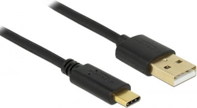 USB-C naar USB-A snellaadkabel - USB2.0 - tot 3A / zwart - 3 meter