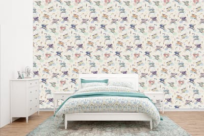 Behang - Fotobehang Unicorn - Regenboog - Patronen - Breedte 385 cm x hoogte 240 cm