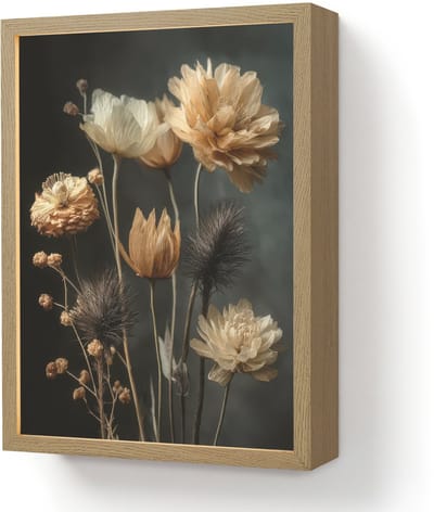Wandlamp 30x40 cm - Oplaadbaar - Boeket - Bloemen - Licht - Zwart - Wandlampen binnen woonkamer - Slaapkamer lamp - Decoratieve nachtlamp - Vloerlamp draadloos