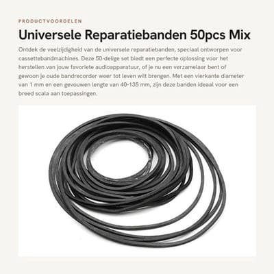 Cassetteband 50 Stuks - Universele Reparatieband - Vierkante Band - Geschikt voor Recorder - Lengte 40-135MM - Zwart