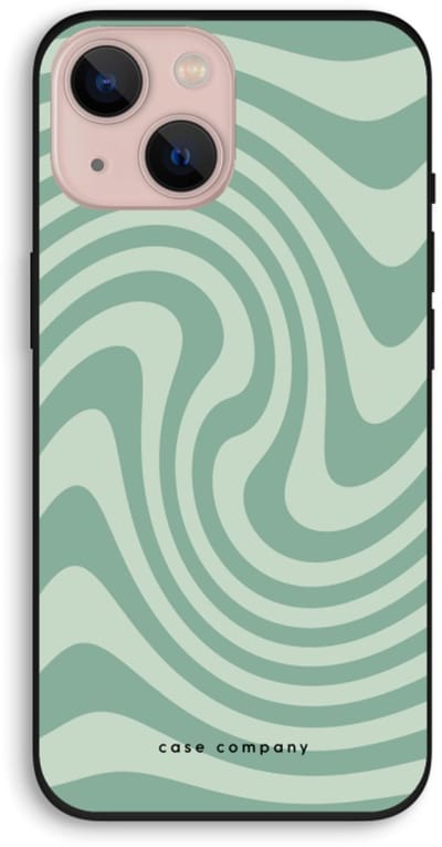 Case Company® - Hoesje geschikt voor iPhone 13 hoesje - Swirl Groen - Biologisch Afbreekbaar Telefoonhoesje - Bescherming alle Kanten en Schermrand