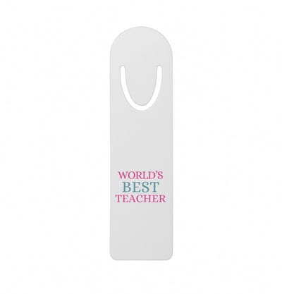 Hacebo® - World's best teacher metalen boekenlegger - Juf - beste juf - school - verjaardagscadeau - afscheidscadeau - kado Bladwijzer boekenleggers - 12.7 cm x 3.2cm