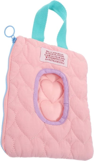 Babydoekjes Houder - Doekjes Zakje - Onderweg Gebruiken - Voorkomt Uitdrogen - 33 x 16.5 cm - Roze