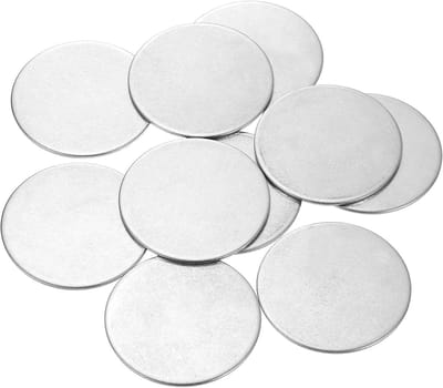 Roestvrijstalen Schijven - Ronde Platen - Handwerk Metaaldruk - 304 Kwaliteit Staal - 50mm Diameter 2mm Dik - Zilverkleurig