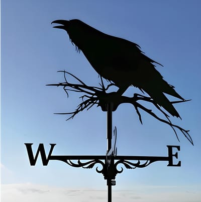 Metalen Windspinner met Dierenmotief - Smeedijzeren Tuin Decoratie voor Buiten - Ornament voor Daktuinen & Binnenplaatsen-Kraai-Belle‘s product-Belle's product