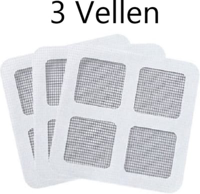 Hor Reparatie - 3 Vellen - Zelfklevend - Grijs - Hor Reparatie Set - Raamhor Tape - 10cm x 10cm - Repareer Vliegenhor - Stipco