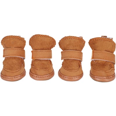 Winter Warme Hondenlaarzen Antislip Huisdierschoenen Pootbeschermer met Klittenband(Kaki NEE. 3) 3 Size kaki