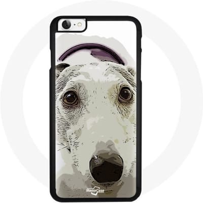 Witte Windhond Iphone 4 hoesje wit