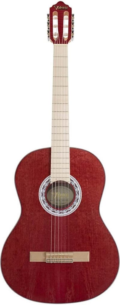 Valencia VC354HWR Hybrid Neck Klassieke Gitaar 4/4 Red Satin