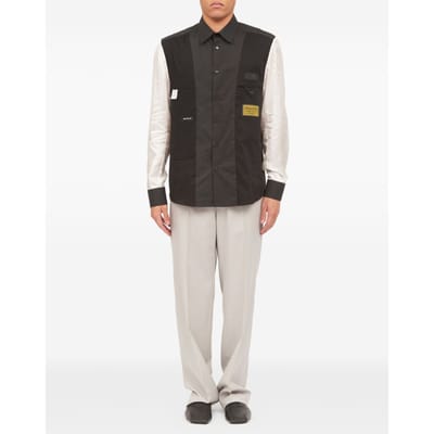 mm6 mason zwart shirt mouwen contrasterend