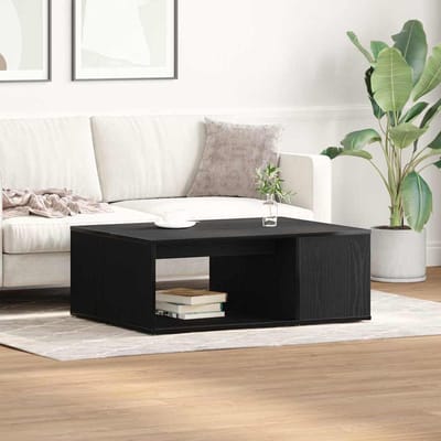 vidaXL - Salontafel - Zwart - Eiken - 90 - x - 67 - x - 33 - cm - Bewerkt - hout