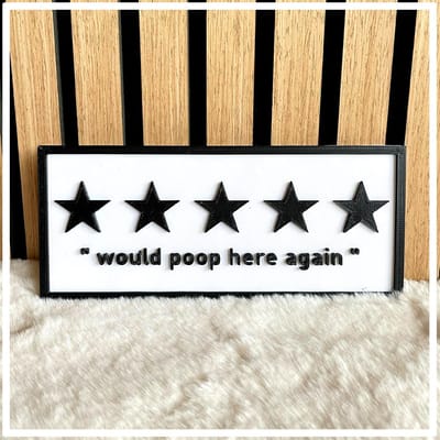 Badkamerbordje Decoratie Cadeau Grappig Housewarming Gastentoilet |