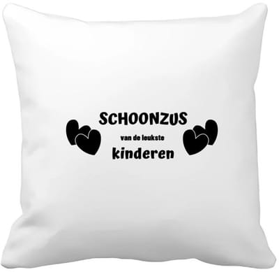 Akyol - schoonzus van de leukste kinderen Kussen hoes - Zus - de leukste schoonzus - verjaardag - cadeautje voor zus - kado - geschenk - 40 bij 40 cm