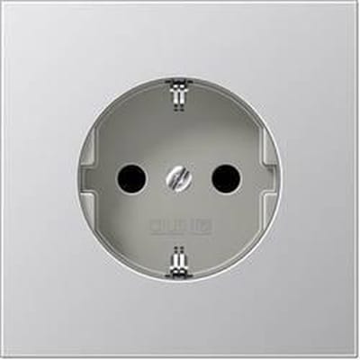Jung AL1520KI Wandcontactdoos met randaarde Inzetstuk 1-voudig Aluminium 1 stuk(s)