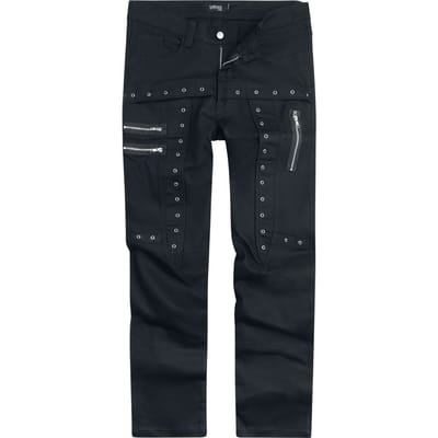 Gothicana by EMP - Gothic Jeans - Jeans met eyelets en ritsen - W31L32 tot W34L34 - voor Mannen - zwart