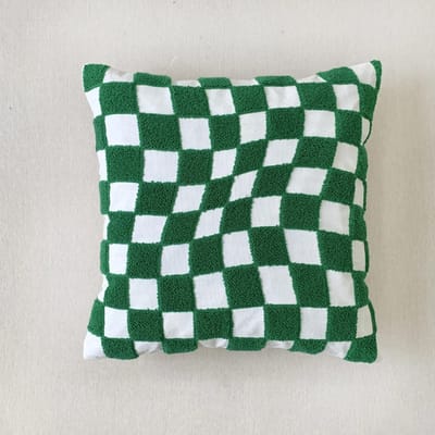 Housse de coussin 45x45cm Broderie Tulipe Salon Canapé Coussin Vert Housse de reins Simple Canapé Lit Housse de coussin 45x45cm