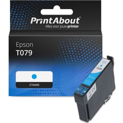 PrintAbout huismerk Inktcartridge T079 (C13T07924010) Cyaan Geschikt voor Epson