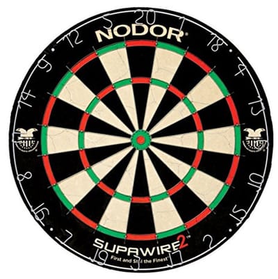 Dartbord met verstelbare nummerring en ophangset, zwart