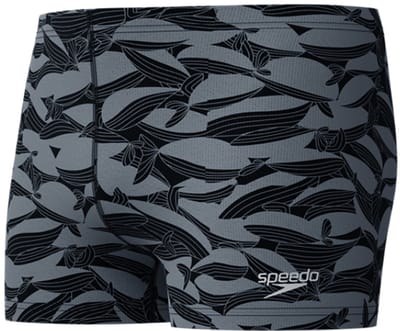 Speedo heren beachstar square leg aquashort zwart & grijs