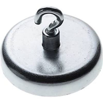 Krachtmagneet met haak, Ø 36 mm, hechtkracht ca. 10 kg, gegalvaniseerd, 5 stuks